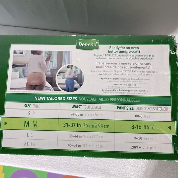 Depend Fit Flex Maximum Absorbency Incontinence Post Partum Underwear Size M - Picture 6 of 11